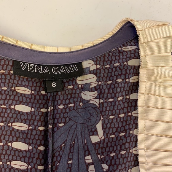 Dusty silk dress with cream grosgrain ruffle - Picture 8 of 10